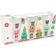 Üveg pohár szett 3 darab/csomag 13x8x8cm 300ml diótörő minta