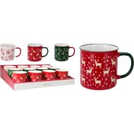 Mintás bögre 540ml 9x10x10cm 3 színben kőporcelán