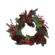 Karácsonyi koszorú díszített 55cm