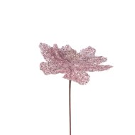 45cm mikulásvirág csillámos pink művirág