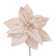 Dekotációs 33x45cm pezsgőszínű mikulásvirág művirág