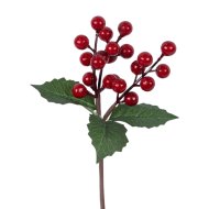 Karácsonyi pick 20cm piros bogyóval