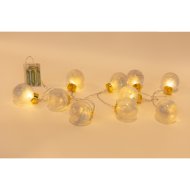 Fényfüzér gyöngygömbökkel 10 LED melegfehér