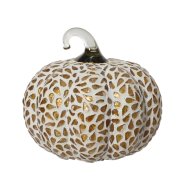 Dekor tök mozaikos 13 cm üveg fehér