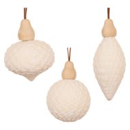 Függődísz 8cm fehér 3-féle
