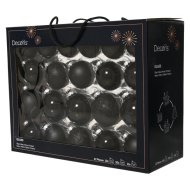 42 db-os 3-féle méretű fekete üveggömb szett