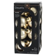 Igazgyöngy színű matt-fényes 3,5 cm üveggömb szett 16 db/cs