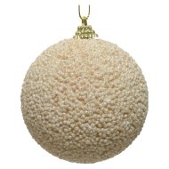 Műanyag gömb 10cm igazgyöngy glitteres