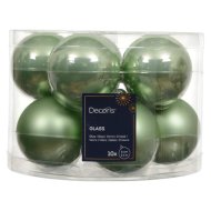 Üveggömb szett 10db 6 cm matcha zöld