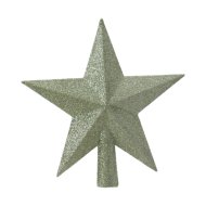 Csúcsdísz glitteres 19cm matcha zöld