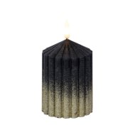 LED-es 10cm gyertya fekete-arany