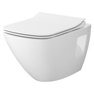 Cersanit Moduo Plus fali WC mélyöblítésű peremnélküli szögletes WC-ülőkével