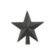 Csúcsdísz glitteres 19cm műanyag fekete