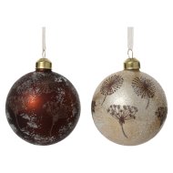 Üveggömb 8cm glitteres 2-féle szín