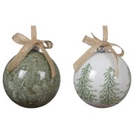 Műanyag gömb ággal és fával 9,3cm 2-féle