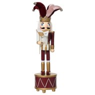 Dekor diótörő dobbal 30cm vörös