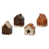 Házikó mécsestartó 6,3x7,3x11cm 4-féle színben
