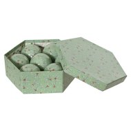 Dekor gömb szett dobozban 7db-os 7,5cm zöld