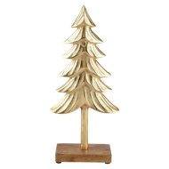 Fenyőfa dekoráció 15x6x33cm arany szín fa-alumínium