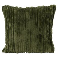 Díszpárna 45x45x10cm anyagában csíkos sötétzöld
