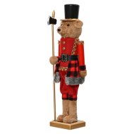 Dekor diótörő maci fejjel 58cm piros