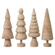 Fenyőfa dekoráció 6x6x15cm 4-féle fa minta