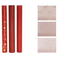 Csomagolóanyag 200cm műanyag glitteres 3-féle piros színben