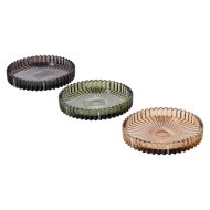 Dekor gyertyatartó 10cm üveg 3-féle