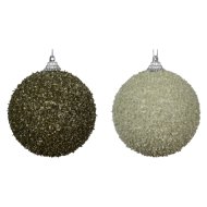 Műanyag gömb 8cm 2-féle szín flitteres