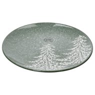Dísztál 20x2,4cm fenyőfa mintával zöld