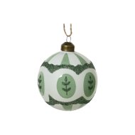 Üveggömb 8 cm 4-féle matcha zöld opálos