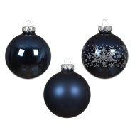 NORAND ÜVEGDÍSZ SZETT 8CM KÉK 16DB DÍSZÍTETT