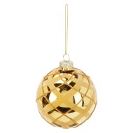 Üveggömb fényes arany 8cm 2-féle