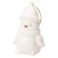 Karácsonyfadísz 3,6x3,6x6,3cm porcelán fehér 6-féle