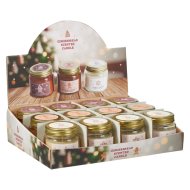 Illatgyertya 70g színes üvegben 3-féle