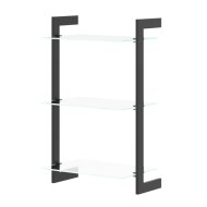 SAVINI LINEA FALI POLC 34X53X14CM ANTRACIT FÉM KERET/ÜVEG POLCOK