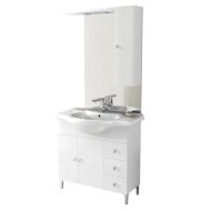 GEMMA KOMPLETT FÜRDŐSZOBABÚTOR, 190X100X33CM, JOBBOS, FEHÉR, LED VIL.