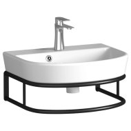 Sanotechnik Delta 45 kerámiamosdó szett fekete fali konzollal, tükörrel és piperepolccal