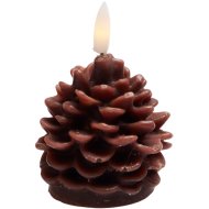 Dekor gyertya ledes 6,5x6,5x7cm toboz formájú barna