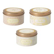 Illatgyertya 80g fedeles tartóban &quot;Winter Garden&quot; témájú 3-féle illat