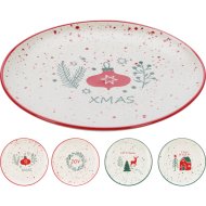 Mintás karácsonyi tányér 20cm 4-féle mintával porcelán
