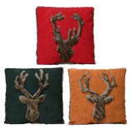 Szarvas mintás 45x45x8cm díszpárna 3-féle színben