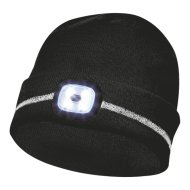 Sapka LED világítással fényvisszaverő csíkkal fekete színben