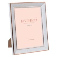 Képkeret 18,7x23,7cm fehér-arany műanyag