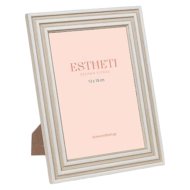 Képkeret 17,7x22,7cm fehér-barna műanyag