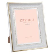 Képkeret 21,4x26,3cm szürke/arany műanyag