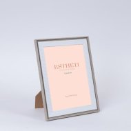 Képkeret 18x23cm szürke-fehér műanyag