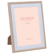 Képkeret 16.5cm x 21.5cm fehér-világosbarna műanyag