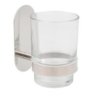 Cozzy öntapadós fali fogkefetartó, króm, rozsdamentes acél és üveg