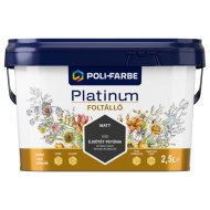 Poli-Farbe Platinum foltálló színes beltéri falfesték E90 Éjsötét petúnia, 2,5l